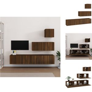 vidaXL Wandmontage TV-meubelset Bruineiken - 30.5 x 30 x 30 cm / 80 x 30 x 30 cm (B x D x H) - Duurzaam en voldoende opbergruimte - Kast