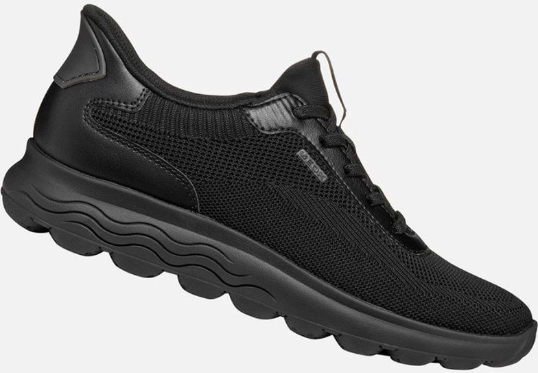 GEOX - SPHERICA PLUS - Sneakers - Zwart - Textiel en Lederlook