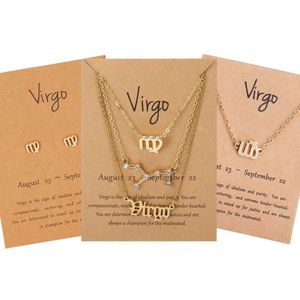 Bixorp Stars 5 Maagd / Virgo sieraden Goudkleurig - Set van Sterrenbeeld Ketting + Oorbel + Armband