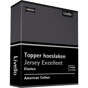 Livello Hoeslaken Topper Jersey Excellent Dark Grey 250 gr 80x200 t/m 100x220