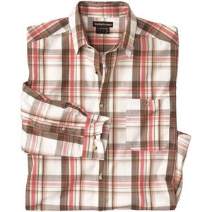 ATLAS FOR MEN - Geruit overhemd van popeline - Heren - Verkrijgbaar in grote maten - XXL