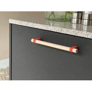 Hangreep Rood 160mm - Keuken handgreep - Handgreep Kast - meubelgreep - handgrepen keukenkastjes - handgreep badkamer - handgrepen keukenkastjes - inclusief montageschroeven