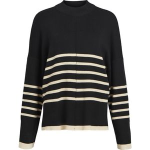 Object Objromia L/s Long Knit Pullover Truien & vesten Dames - Sweater - Hoodie - Vest- Zwart - Maat S