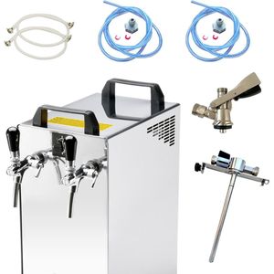Complete set - Biertap - Kontakt 40/K 2-kraans RVS, 50 liter/u, met membraanpomp - Biertap, Beertender, Thuistap, Bierkoeler, Adapter 5 liters, Type S