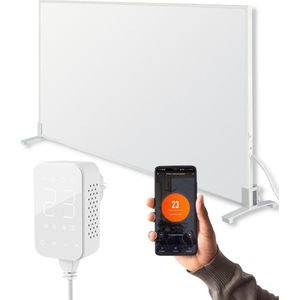 Infrarood Verwarmingspaneel 450 Watt met Wifi thermostaat - Elektrische verwarming - Vrijstaand - Wit