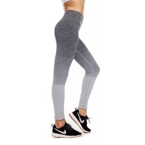 Fitness/Yoga legging - Fitness legging - LOUZIR sport legging Stretch - squat proof - OMBRE zwart Maat L