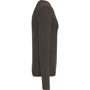 Pullover/Cardigan Heren S Kariban Ronde hals Lange mouw Dark Grey 50% Katoen, 50% Acryl