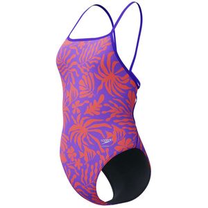 Speedo Fl Printed Web Back Zwemkleding Paars UK 28 Vrouw
