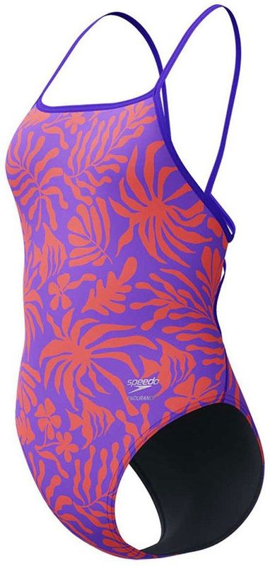 Speedo Fl Printed Web Back Zwemkleding Paars UK 28 Vrouw