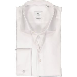 ETERNA modern fit overhemd - twill - wit - Strijkvrij - Boordmaat: 40