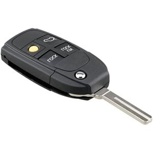 Auto Vervanging Sleutelhanger Shell Case 4 Knop Zwart voor Volvo S40 V40 C70 S60 S80 - Beschermende Cover Etui Autosleutel Aanpassing auto - Sleutelhoesje Autosleutelhouder - Sleutelbehuizing Auto Accessoire