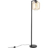 QAZQA qara - Design Vloerlamp | Staande Lamp met kap - 1 lichts - H 1530 mm - Beige - Woonkamer | Slaapkamer | Keuken
