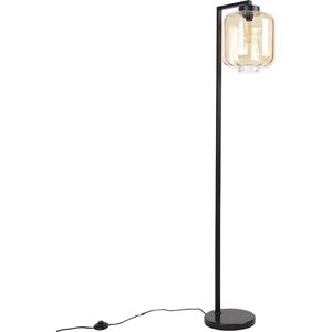 QAZQA qara - Design Vloerlamp | Staande Lamp met kap - 1 lichts - H 1530 mm - Beige - Woonkamer | Slaapkamer | Keuken