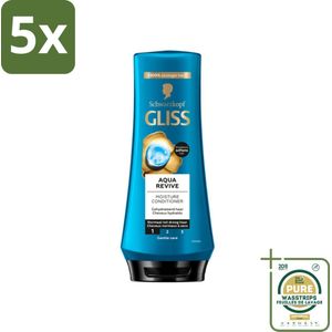 5 x Gliss - Hair Repair - Conditioner Aqua Revive voor Hydraterend en Fris Haar - 200 ml - Grootverpakking - Haarhydratatie - Droog Haar - Aquaporine Complex - Crèmespoeling - Haarverfrissing