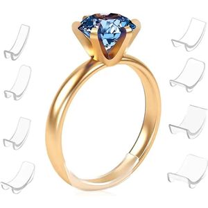 Joyage Ringverkleiner transparant ��– 8 stuks - Ring verkleiner onzichtbaar – Ring adjuster – Ring kleiner maken – Gouden ring resizer – Ring sizer verkleinen - Kerstcadeau voor vrouwen - Kerstcadeau voor vriendin
