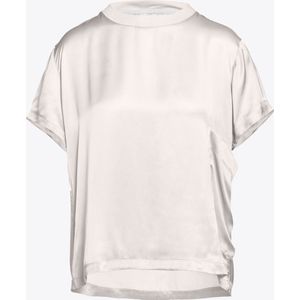 Beaumont Vintage Satin T-Shirt Off White