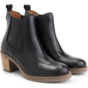 Travelin' Carantec Dames Enkellaars met hak - Leren Chesleaboots - Nette schoenen vrouwen - Zwart Leer - Maat 36