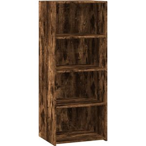 vidaXL - Hoge - kast - 50x41x124 - cm - bewerkt - hout - gerookt - eikenkleurig