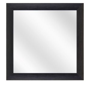 Spiegel met Brede Aluminium Lijst - Zwart Geschuurd - 40x40 cm