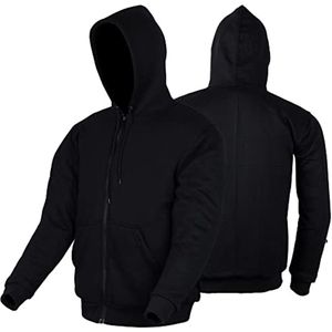 Beschermende Hoodie Gevoerd met Kevlar voor Heren - Zwart-Rood-Grijs