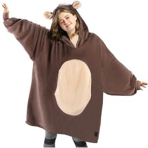 Oversized Sherpa Hoodie Deken voor Volwassenen, Zacht en Warm met Capuchon en Voorkantzak