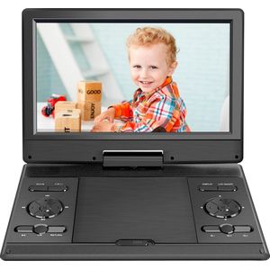 Draagbare DVD Speler met 12.1 Inch HD Scherm - Oplaadbare Batterij - Ondersteunt USB/SD/AV Overdracht - Synchronisatie met TV en Projector - Geschikt voor Films en Entertainment - Zwart