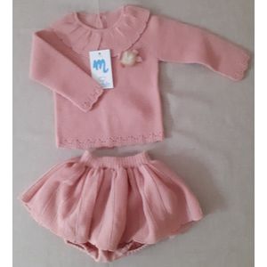 Mac Iusion Gebreid Baby Meisjes setje 2-dlg | Winter setje Meisje | Rokje met truitje | Orquidea / warm roze |Newborn | maat 50