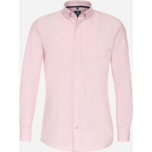 Redmond comfort fit overhemd - popeline - roze - Strijkvriendelijk - Boordmaat: 49/50