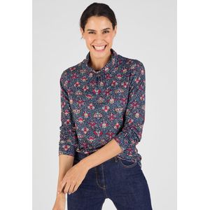 Damart - T-shirt van warm tricot met bolkraag - Dames - Blauw - S