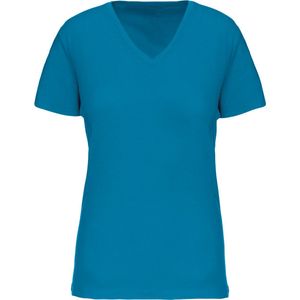 Kariban Dames-t-shirt BIO150 IC V-hals K3029IC - Tropical Blue - S