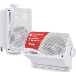 Pyle - Hydra Marine - Luidspreker Set - Wit - 3-Weg Plafondluidsprekers - Waterdicht