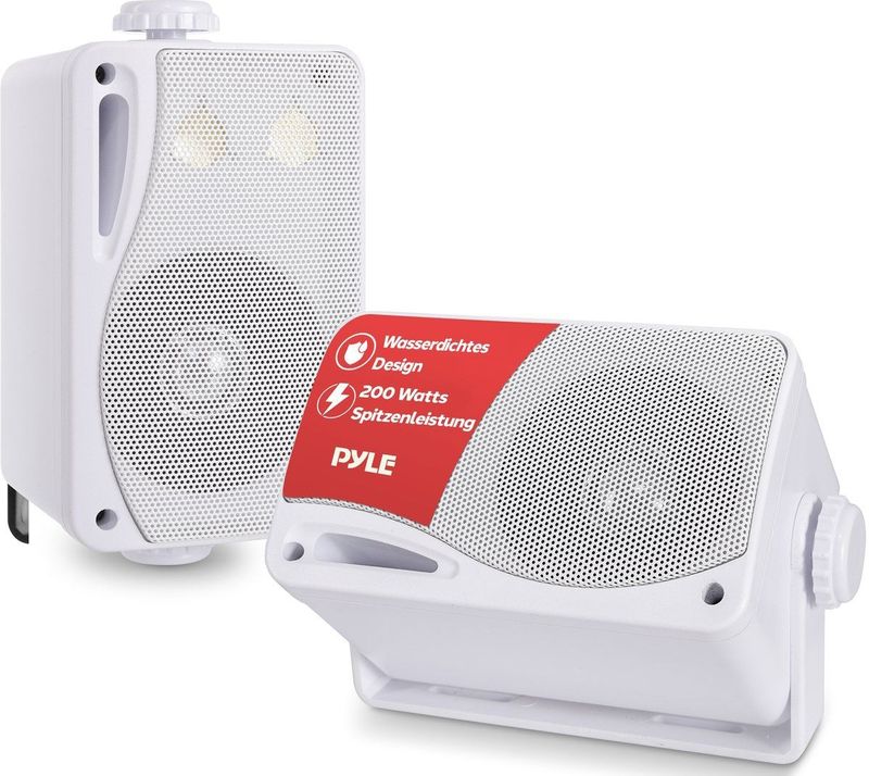 Pyle - Hydra Marine - Luidspreker Set - Wit - 3-Weg Plafondluidsprekers - Waterdicht