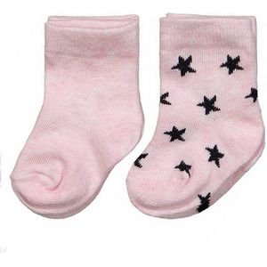 80/86 - Dirkje set van 2 paar sokken Roze/Zwart Maat 2 (12-18 maanden)