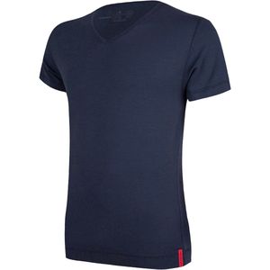 Undiemeister T Shirt Heren - Slim Fit T-shirt - Anti-transpirant - Storm Cloud (Blauw) - Mellowood Tencel - Ademend en Temperatuurregulatie - Korte mouwen - V-Hals - Maat XS