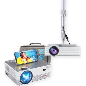 UpLiving® LCD Mini Beamer met Beugel | Met WiFi | Met Bluetooth | Native Full HD | 10.000:1 Contrastratio | 8.000 Lumen | Projector - Mini Beamer - Draagbare Pocket Beamer - Afstandsbediening - Draagtas