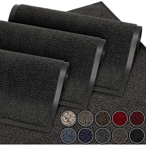 Famanu Deurmat Zwart antraciet 60x90 cm | entree deurmat waterdicht wasbaar slijtvast vuilvanger | Antislip deurmat voor vuilvanger voor voordeur, gang, entree, keuken, slaapkamer
