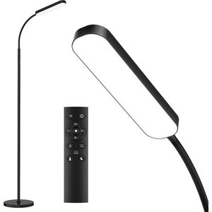 ANTEN Moderne LED Vloerlamp Zwart - 12W 800LM - Dimbaar - met Afstandsbediening - Voor Kantoor en Slaapkamer - Dimbaar 3000K-6000K