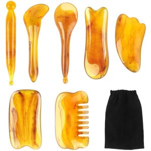 Gua Sha Massage Set - Natuurlijk Hars - 7 Stuks