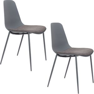 Housecraft Living Jeffrey Eetkamerstoelen Grijs - Set van 4