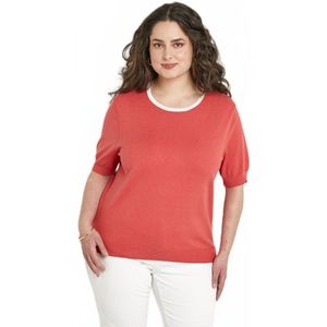 Zachte trui met korte mouwen en ronde hals