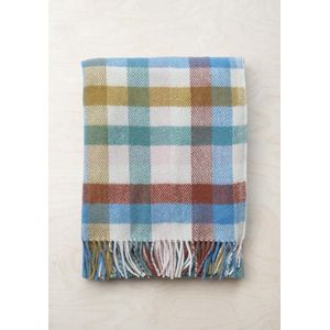 Kniedeken Geruit Regenboog - Gerecycled Wol - 72x190 - TBCo Scotland