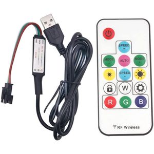 Mini Draadloze LED Controller met RF Afstandsbediening voor RGB Pixel Strip en Paneel