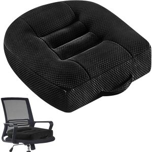 Zitverhoging autozitkussen: 40 x 40 cm ergonomisch orthopedisch kussen voor auto bureaustoel rolstoel of volwassenen extra breed stoelkussen