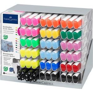 Faber Castell Textielmarker Faber Castell display POS 110 stuks en 10 stuks wasmarkers