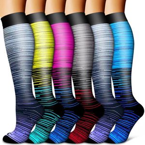 Koperen compressiekousen voor mannen en vrouwen (6 paar) - Optimale ondersteuning voor verpleging, hardlopen, wandelen en herstel (SM)