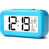 YONO Digitale Wekker - Alarm Klok met Temperatuur, Kalender en LED Verlichting - Blauw