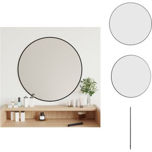 vidaXL Wandspiegel - Zwart - 60 cm diameter - 4 mm dikte glas - Spiegel