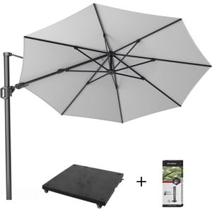 Platinum Challenger T² zweefparasol Ø3.50m | wit + 90kg voet & hoes