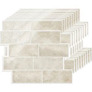 Tegels Sticker - Roze en Geel / Peel and Stick Tile / 24 st
