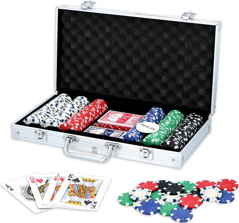verliezen Marxistisch Transparant Pokerset - 300 Chips - Aluminium Koffer - Pokeren tot 5 Personen -  Speelkaarten, Dealer Fiche en Dobbelstenen kopen? | beslist.nl
